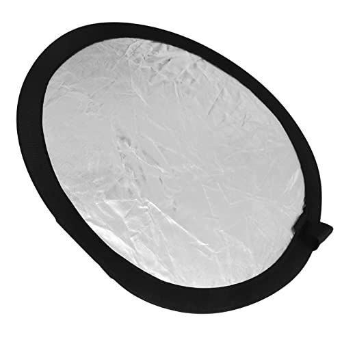 Disc Light Reflector, Portable Lightweight 11.8 Inch Round Silver White Pocket Light Reflector For Portraits #TOP1