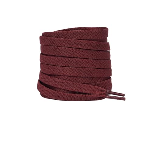 XIANMY Cordones planos de 8 mm, cordones finos para zapatos, cordones de repuesto para zapatos deportivos, zapatos deportivos, zapatos casuales de lona, botas, 120 cm, rojo vino, 120