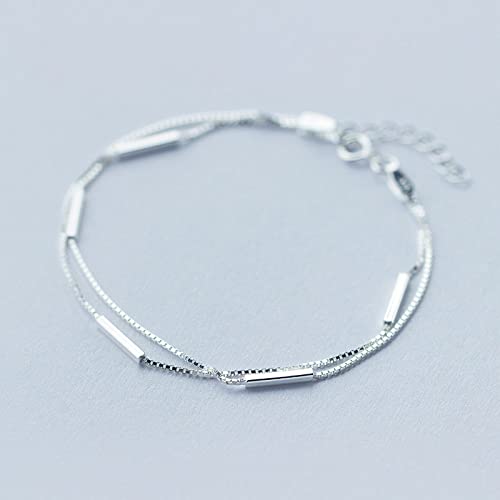 Bracelet géométrique carré en argent sterling S925, l'élégance infini d'un bijou femme