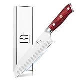 KnifeSaga Santoku Knife Japanese Professional 7 Inch Kitchen Chef Knife for Chopping Vegetable and Cooking, High Carbon Stainless Steel Santoku Knives