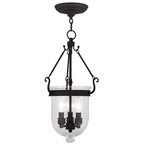 Livex Lighting 5063-04 Jefferson 3-Light Hanging Lantern, Black