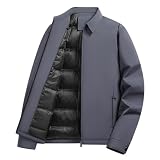 Puffer Jacket for Men Quilted Padded Coats Winter Zip...