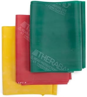 Theraband Natural Rubber Light Bands Set Yellow red Green(Mfgr#20403)
