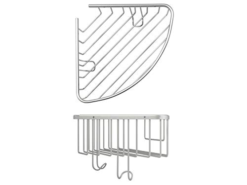 H&H Corner Shelf, Aluminium, 22 x 22 x 14 cm, Grey, 0 - Image 3