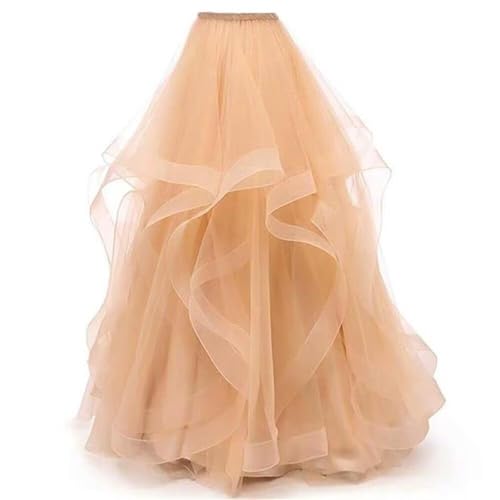 YJNXHN Women's Long Maxi High Waist Layered Tulle Skirts for Prom Party Night Out Floor Length2