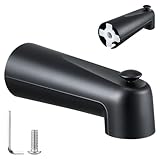 Enhon 7 Inch Slip on Tub Spout with Diverter, Compatible with Moen 3839/Moen 3853, Bathtub Diverter Spout Fits 1/2' Copper Water Tube(5/8' Diameter), 5/32' Hex Wrench(Matte Black,Classic)