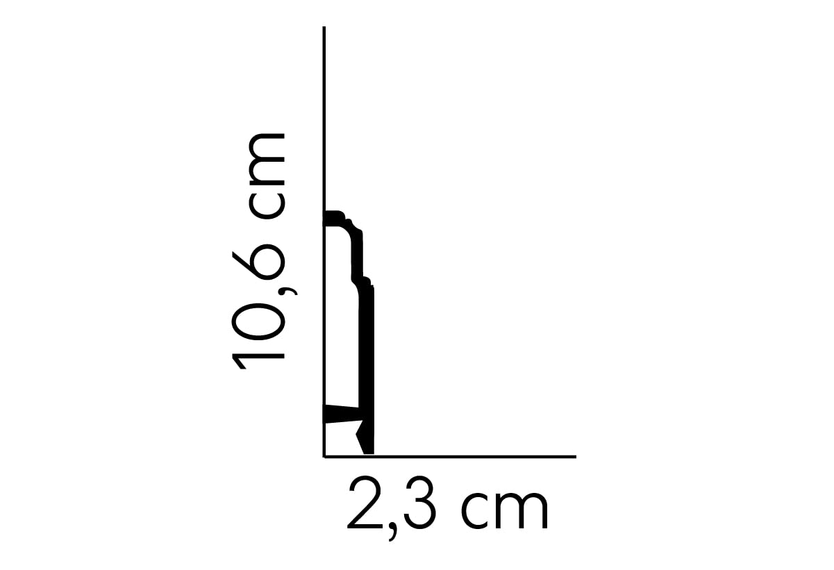MARDOM DECOR Listwa przypodłogowa I MD363 I listwa kablowa I 200 cm x 10,5 cm x 2,5 cm