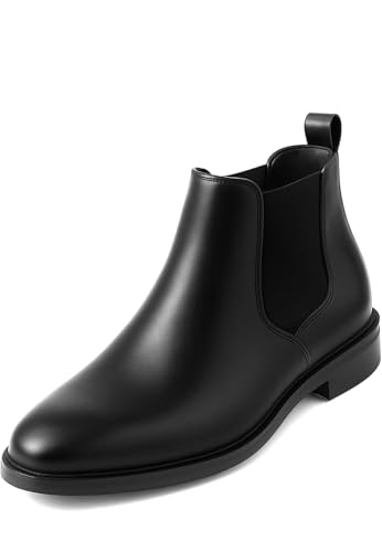 Image of Mens Black Formal Chelsea Boots with Lightweight Build, Cushioned Insole, Breathable Upper and Durable Outsole