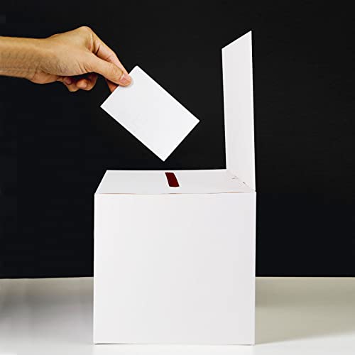 20 Pack Raffle Boxes Raffle Box Donation Box For Fundraising, 6 X 6 X 6 Inch Cardboard Box With Slot For Ticket And Removable Header Charity Box For Collecting Business Card Voting Contest (White) #TOP4