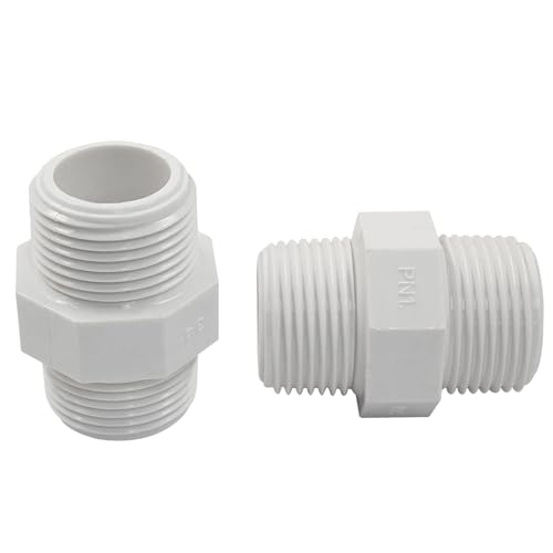 Murtenze QZ2309160013 Pipe Fitting, G3/4 Male Thread Hex Nipple - Versatile Hose Connector For Water Tanks - Pvc Plastic cover