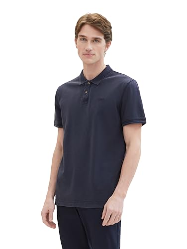TOM TAILOR Herren Basic Piqué Poloshirt, 10668 - Sky Captain Blue, XXL