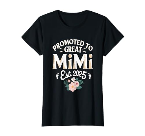 Promoted to Great Mimi Est. 2025 New Grandma Art Maglietta