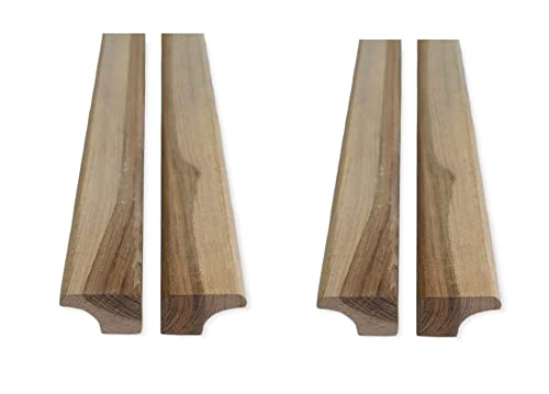 Image of Teakwood RAW Handles Ready to Paint for Home and Office, Wardrobe Handle, Kitchen Cabinet Handle, Drawers Pully, Set of 4 Handles (RAW Unfinished Ready to Paint, 6 inch)