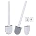 Produktbild Amazon Brand -Umi Toilettenbürste 2 Pack Silikon mit Halter und Basis für Anti-Tropf mit rutschfestem Griff weiche Bürsten Borsten schnell trocknend für Tiefe Toilettenspalt Reinigung (2weiß)