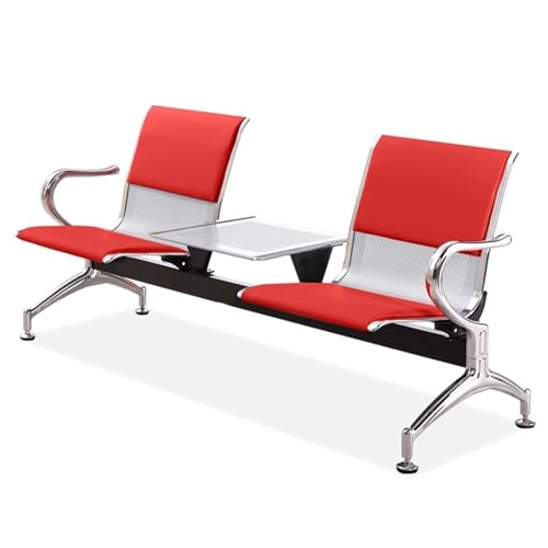 Silla de recepción de 2 plazas con mesa de PU para salas de espera 2