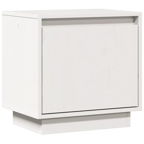 Table de Chevet Blanche Compartiments Rangement Ouverts Bois