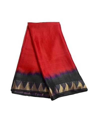 Image of Women's Bhagalpuri Pure Kota Doria Silk Net Saree With Temple Zari Border and Running Blouse Piece