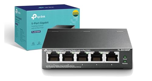 TP-Link TL-SG1005P - 5 Puertos Gigabit PoE Switch | 4 Puertos PoE 65W | 802.3af Obediente |Puertos blindados | Optimización de tráfico | Plug and Play |Fuerte Carcasa Metálica
