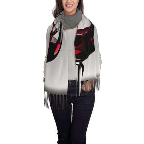 Wine Glass print Winter Scarf for Women Scarf for Women Winter Pashmina-Shawl Wraps Wedding Scarf2