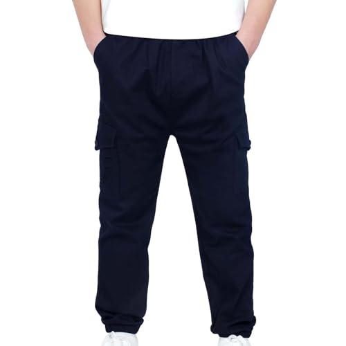 School Uniform for Boys Cute Stretch Elastic Waist Joggers with Pockets Fashion Casual Loose Lightweightt Sweatpants