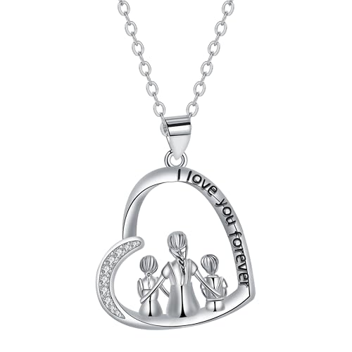 Yinsen Collar e Hija/Hijo Plata de Ley 925 Collar Colgante Corazón Originales Cumpleaños Día de la Madre Regalos Para Mujere/Madre/Hija/Hijo/Abuela