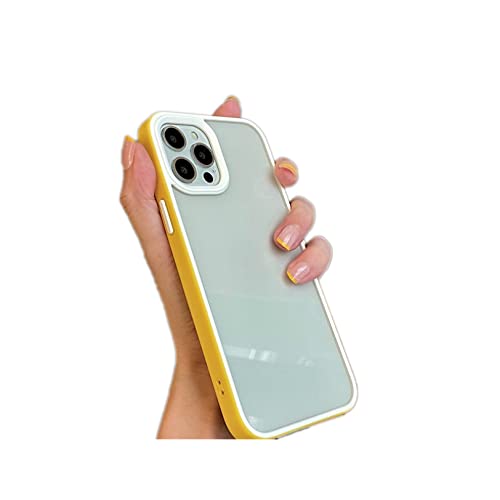 iPhone12ProMax ケース 軽量 フレーム無し仕様 耐衝撃 イエロー