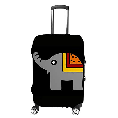 Housse de bagage éléphant et pizza lavable en tissu extensible pour valise de voyage