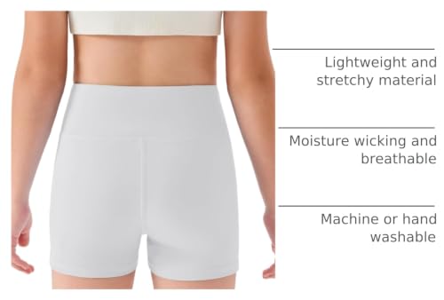 Image of Haloumoning Girls Athletic Shorts Kids High Waisted Yoga Dance Biker Shorts Comfy Gymnastics Shorts 5-14Y