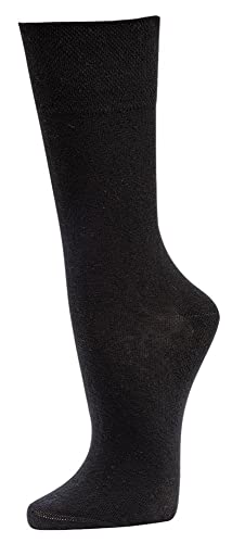 Image of Leo Design 6 Pair Organic Cotton Dress Socks Seamless Socks for Women, Liners, Soft Cuff (US, 6-9, Beige)