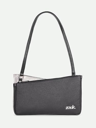 Image of ZOUK Kiya Small Shoulder Bag for Women - Dual-Sided Shoulder Bag with Criss-Cross Design| Handcrafted Purse with Dual Zipper Compartments & Water-Resistant Lining |