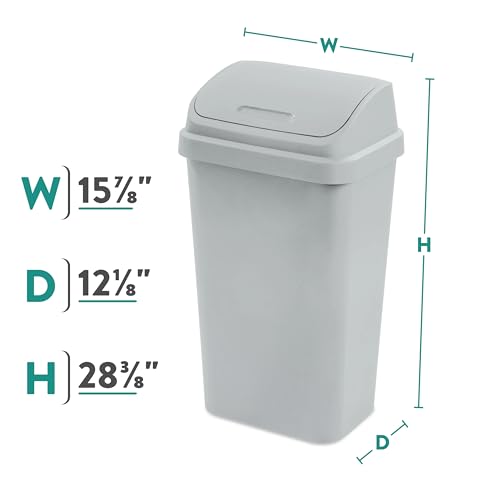 Cubo de basura de plástico 13 gal con tapa abatible miniatura 3