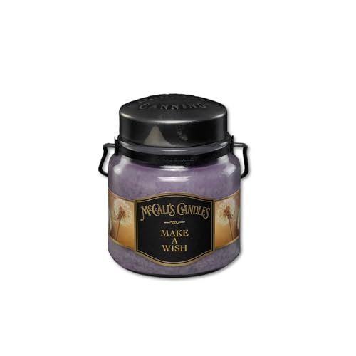 Image of McCall's Candles | Make a Wish | 16 oz Two-Wick Scented Candle | USA-Poured | Vintage Rustic Jar with Carrying Handle | Sparkling Citrus, Vanilla & Soft Floral Fragrance