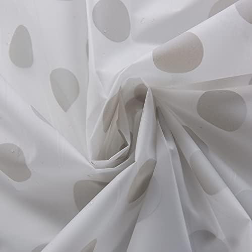 ZIMEL HOMES Shower Curtains Mould-free Mildew Resistant Bath Curtain with Stitched Steel Eyelets Waterproof Polyester Fabric Bathroom Curtains with 12 Hooks, 180 x 180 cm (Polka Dot Silver)
