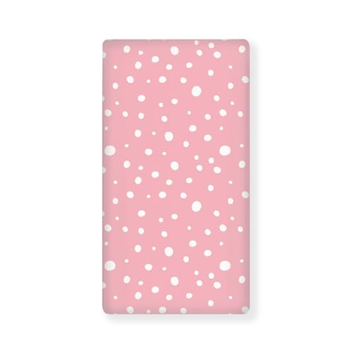 Image of Polka Pink Dot Pattern Fitted Crib Sheet Pink Dot Baby Crib Sheet Fit Standard Crib and Toddler Mattress,Crib Mattress Sheets for Boys Girls 28 inchx52 inch
