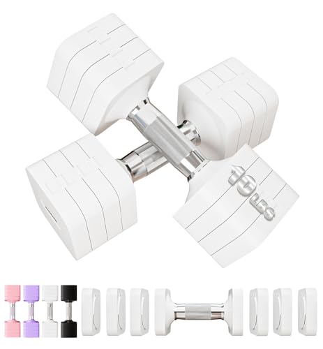 Image of 15LB 20LB 30LB 40LB 50LB Adjustable Dumbbell Set Free Weights Dumbbells Set for Women Men Hand Weights Sets Adjust Dumbbell Weight Sets for Home Gym Exercise Workout Strength Training Equipments