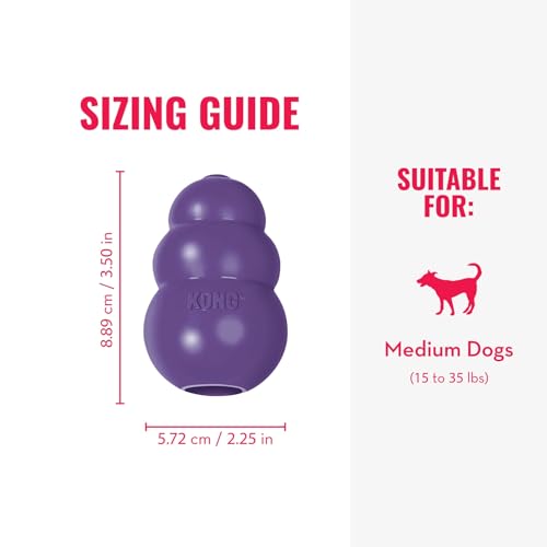 KONG Senior - Hundespielzeug aus Sanftem Naturkautschuk - Befüllbares Leckerli-Spielzeug für Ältere Hunde - Für mittlere Hunde