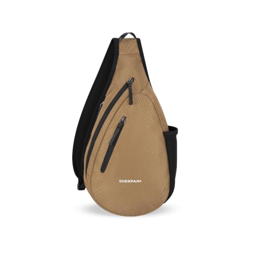 Image of Sherpani Esprit, Anti Theft Sling Bag, Crossbody Backpack (Brown Sand)