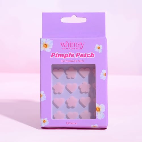 Whimsy Beauty Acne Pimple Patch for Face | Waterproof Hydrocolloid Patches for Active Breakouts | Absorbs Oil and Supports Clear Looking | 4 to 16 Years | Organic and Natural
