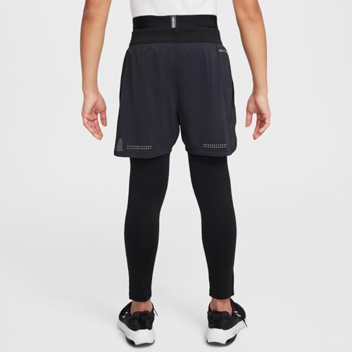 Nike Pro Warm Big Kids' (Boys') Dri-FIT Training Tights (HF4364-010, Black/White)3
