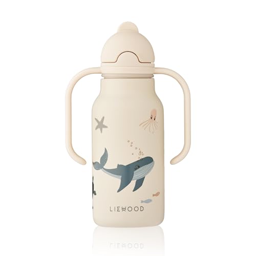 LIEWOOD(リーウッド) 水筒 子供 ストロー 保温 保冷 250ml 軽量 ステンレス 断熱 ドリンクボトル Kimmie Bottle Sea creature
