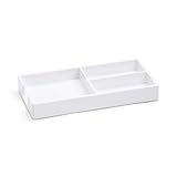 Poppin Bits + Bobs Tray - Office Desk Drawer Organizer (White)