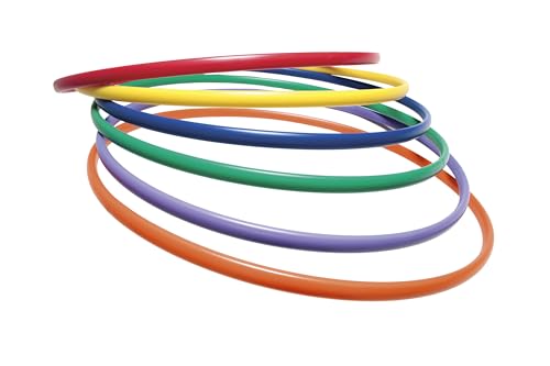 Image of Sportime UltraHoops Strong and Controllable No-Kink PE Hoops - 24 inch - Set of 6 - Assorted Colors