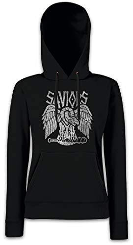Sweat à capuche Saviors Patch Femme par Urban Backwoods, sweat-shirt noir confortable au quotidien