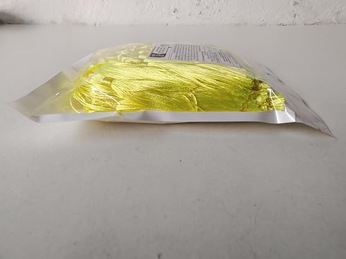 Image of 100pcs 13cm /5 Inch Silky Floss Bookmark Tassels with 2-Inch Cord Loop and Small Chinese Knot for Jewelry Making, Souvenir, Bookmarks, DIY Craft Accessory (Yellow)