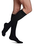 SIGVARIS Women's Casual Cotton 146 - Calf High Medical Compression Socks - 15-20mmHg - B (Medium) - Navy