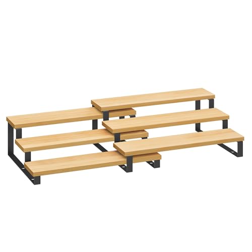 SONGMICS Display Risers 2-Pack: 3-Tier Wood Stand