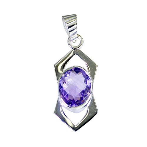 Pendentif argent améthyste 925 ovale pour bijoux de mode