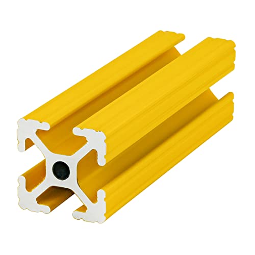 8020, 1010, 10 Series 1 Inch x 1 Inch T-Slotted Aluminum Extrusion DIY Extruded Linear Slot Bar Rail 80/20 (Yellow Powder Coat, 48" Long)