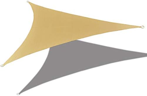 Alion Home 12' x 12'x 12' Triangle Waterproof Woven Sun Shade Sail in Vibrant Colors (Desert Sand)