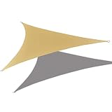 Alion Home 12' x 12'x 12' Triangle Waterproof Woven Sun Shade Sail in Vibrant Colors (Desert Sand)